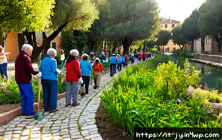 Home 16 도시 생태계 회복을 위한 시민 참여 프로젝트 - Photorealistic community urban ecology restoration day in a sunlit Italian neighborhood park, divers...